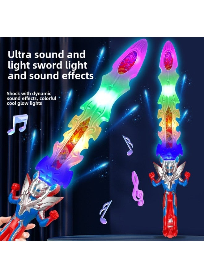 Luminous OTT Slow Music Sword Sound And Light Sword Children's Toy Props Performance OTT Series Mask Suit Sword-Color:45cm Ultra Sword [battery Not Included] - Image 2