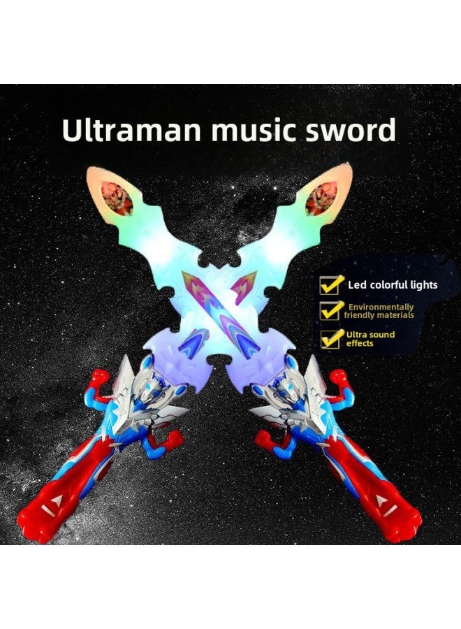 Luminous OTT Slow Music Sword Sound And Light Sword Children's Toy Props Performance OTT Series Mask Suit Sword-Color:45cm Ultra Sword [battery Not Included] - Image 3