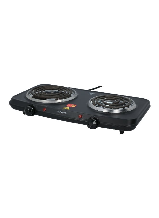 MCLINE 2500W Solid Cast Iron Double Hot Plate Electric Coil Stove Black MC-HP002  - Image 2