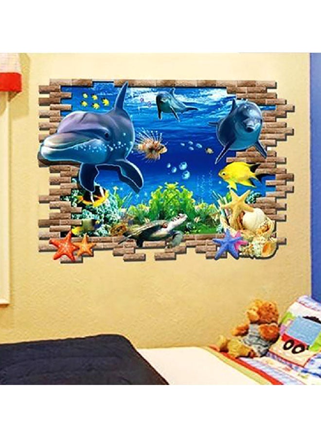 NIBEMINENT 3D Underwater World Printed Wall Sticker Blue/Brown/Yellow 50x70x0.5centimeter  - Image 4