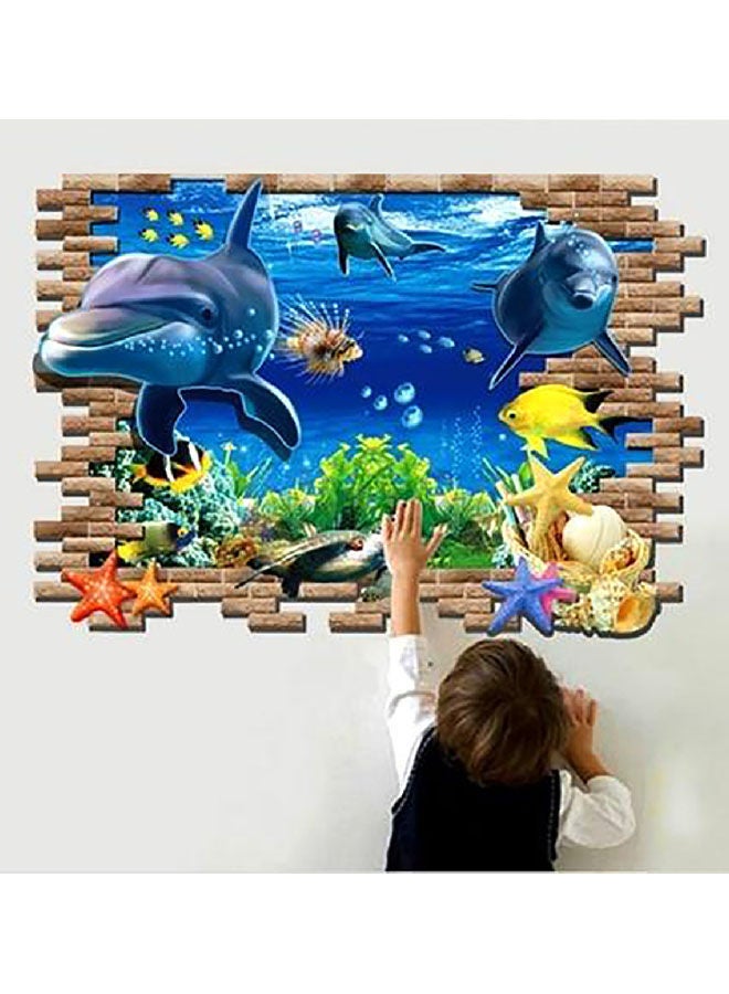 NIBEMINENT 3D Underwater World Printed Wall Sticker Blue/Brown/Yellow 50x70x0.5centimeter  - Image 5