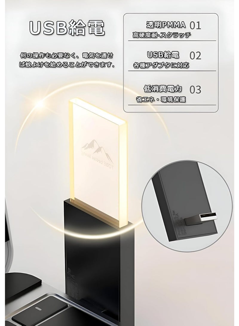 بلان A طارد الفئران بالموجات فوق الصوتية، طارد البعوض، طارد البعوض بالموجات فوق الصوتية عبر USB، ضوء ليلي، مكافحة الآفات الصامتة، عديم الرائحة، غير سام، طارد الحشرات والقوارض الكهربائي بزاوية 360 درجة  - Image 4