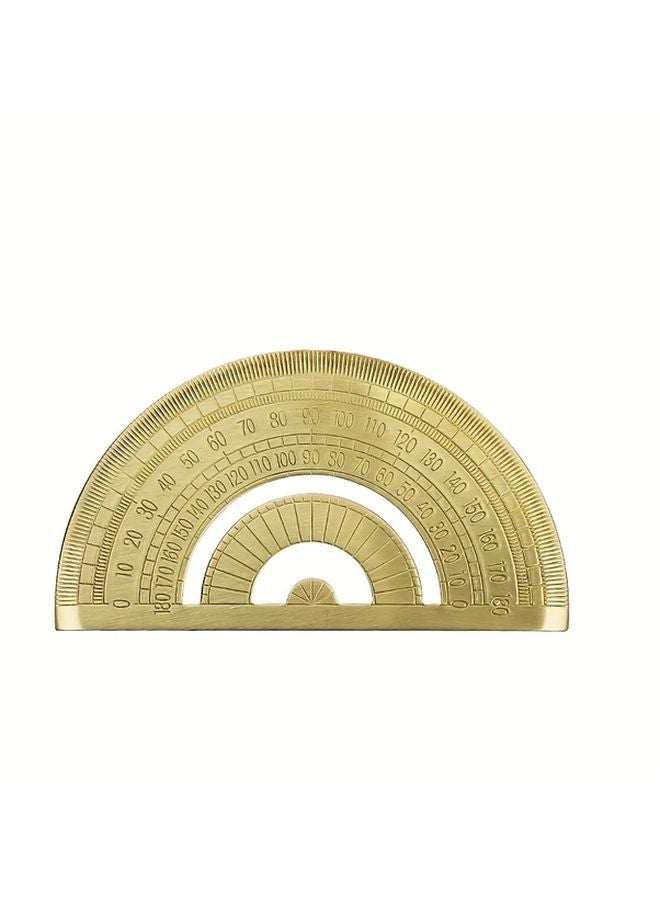 1pc Brass Retro Semi Circular Angle Measuring Instrument - Image 1