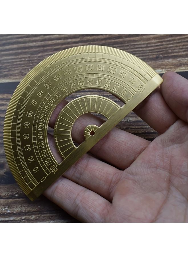 1pc Brass Retro Semi Circular Angle Measuring Instrument - Image 2