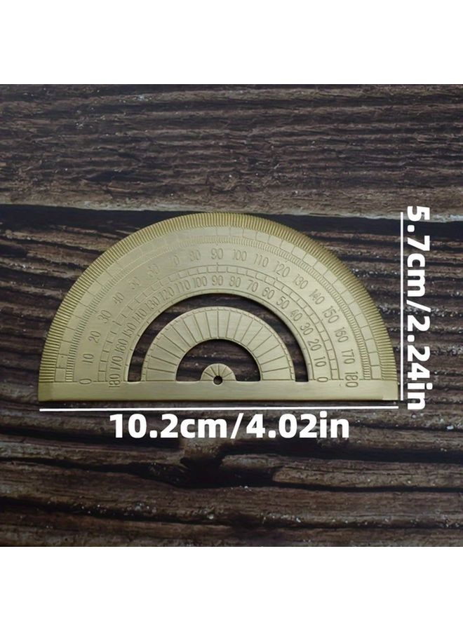1pc Brass Retro Semi Circular Angle Measuring Instrument - Image 4