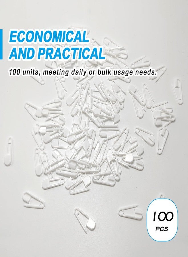 Elandy 100PCS 2.6CM Pure Colour Plastic Safety Pins-Exquisite Small Clothing Accessories Trimming Fastening Safety Locking for Home (White) - Image 5