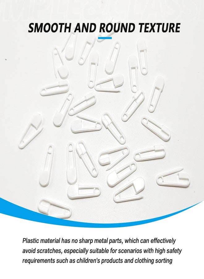 Elandy 100PCS 2.6CM Pure Colour Plastic Safety Pins-Exquisite Small Clothing Accessories Trimming Fastening Safety Locking for Home (White) - Image 3