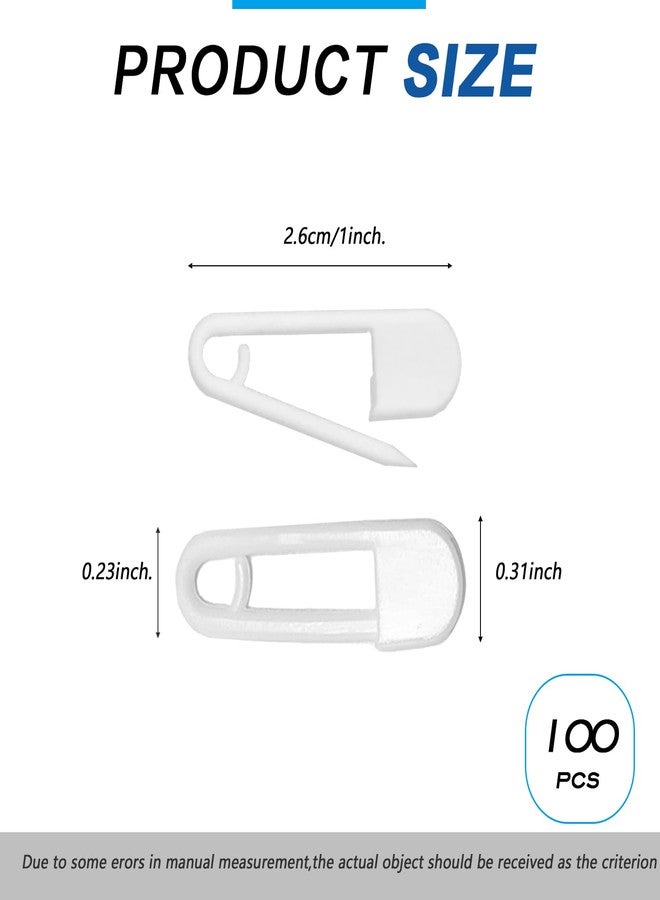 Elandy 100PCS 2.6CM Pure Colour Plastic Safety Pins-Exquisite Small Clothing Accessories Trimming Fastening Safety Locking for Home (White) - Image 2