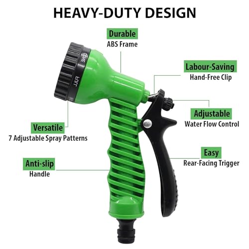 Mashki 1/2 Inch 3-Layered Braided Water Hose Pipe With 7 Pattern Water Sprayer For Gardening, Car Washing, Home Use Etc (10 Meter (32.5 Feet)) - Image 3