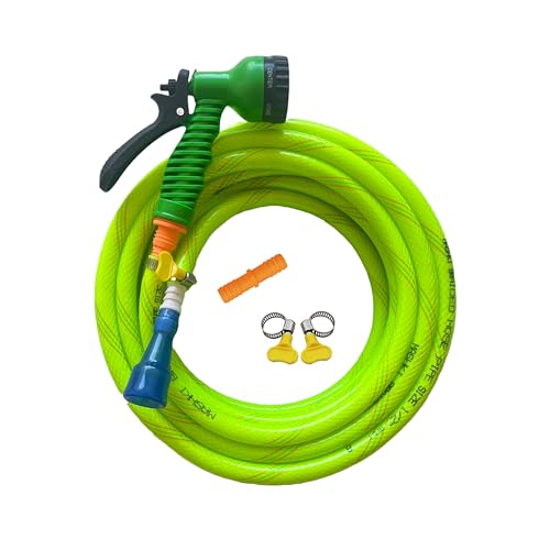 Mashki 1/2 Inch 3-Layered Braided Water Hose Pipe With 7 Pattern Water Sprayer For Gardening, Car Washing, Home Use Etc (10 Meter (32.5 Feet)) - Image 1
