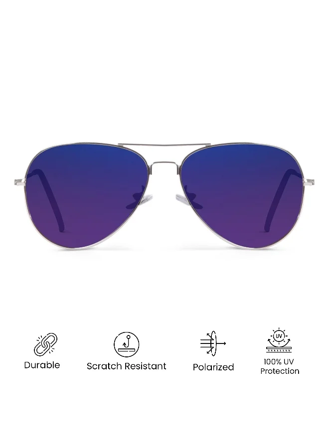 Woggles Blue Polarized Aviator Sunglasses