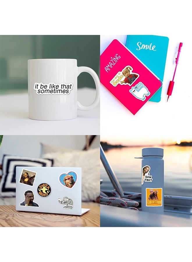 واي جيه 50 بكس ملصقات مضادة للماء لزجاجات الماء، كمبيوتر محمول، سكاتيبار، د كمبيوتر، هاتف. ملصقات كرتونية جميلة لأطفال المراهقين - Image 3