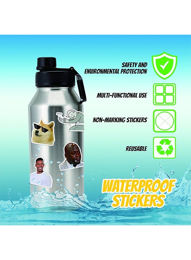 واي جيه 50 بكس ملصقات مضادة للماء لزجاجات الماء، كمبيوتر محمول، سكاتيبار، د كمبيوتر، هاتف. ملصقات كرتونية جميلة لأطفال المراهقين - Image 2