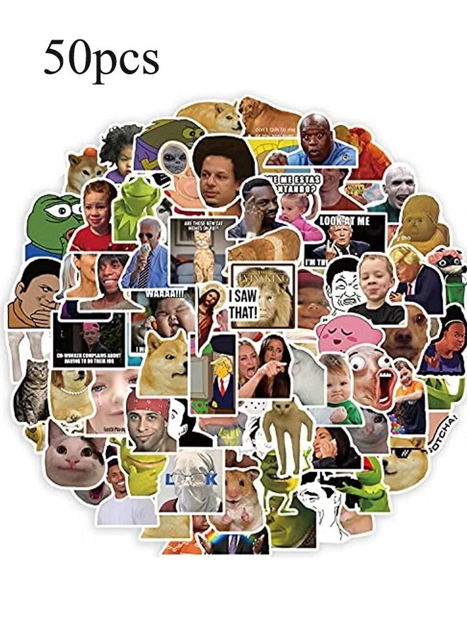 واي جيه 50 بكس ملصقات مضادة للماء لزجاجات الماء، كمبيوتر محمول، سكاتيبار، د كمبيوتر، هاتف. ملصقات كرتونية جميلة لأطفال المراهقين - Image 1