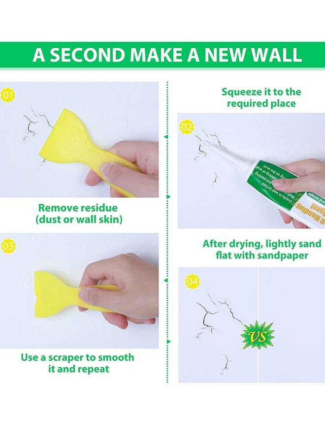 Drywall Repair Kit, 2 Pcs Spackle Wall Repair Patch Kit with Scraper, Wall Mending Agent Large Hole Drywall Patch, Easy to Fill Holes in Home Wall and Quick Repair Crack, Plaster Wall Repair - Image 5