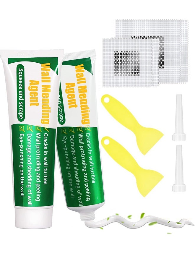 Drywall Repair Kit, 2 Pcs Spackle Wall Repair Patch Kit with Scraper, Wall Mending Agent Large Hole Drywall Patch, Easy to Fill Holes in Home Wall and Quick Repair Crack, Plaster Wall Repair - Image 1