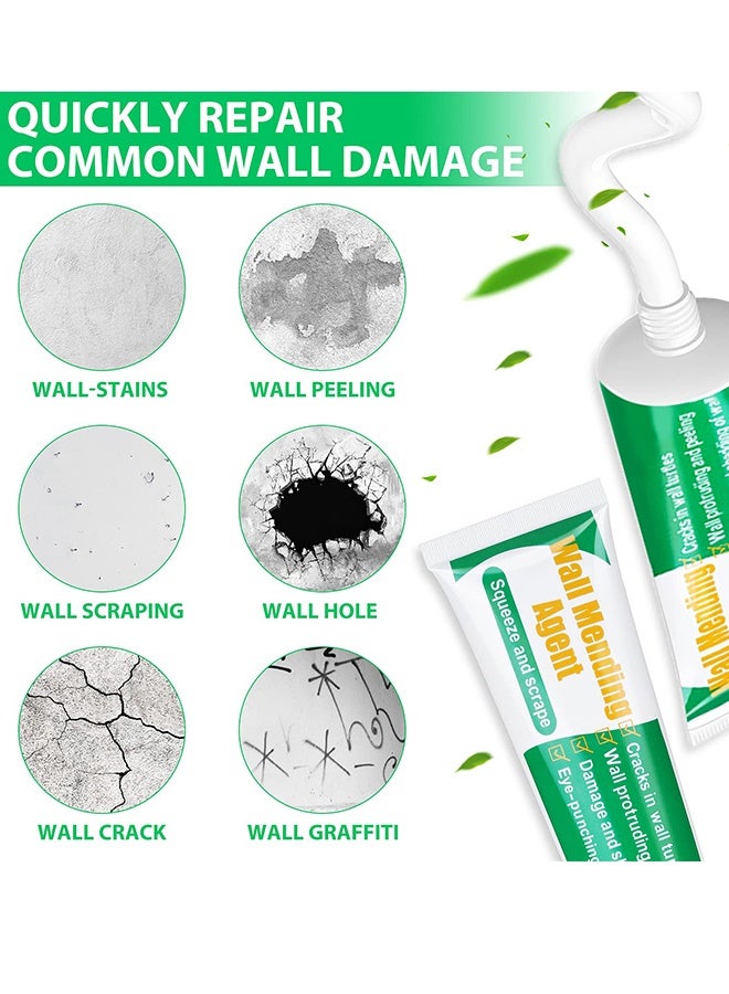 Drywall Repair Kit, 2 Pcs Spackle Wall Repair Patch Kit with Scraper, Wall Mending Agent Large Hole Drywall Patch, Easy to Fill Holes in Home Wall and Quick Repair Crack, Plaster Wall Repair - Image 2