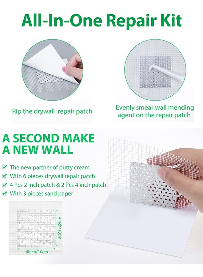 Wall Repair Kit 2 Pcs, Wall Mending Agent Drywall Repair Paste with Scraper & Wall Patch, Quick Dry & Waterproof for Wall Crack, Nail Hole, Peeling, Plaster Repair - Image 4