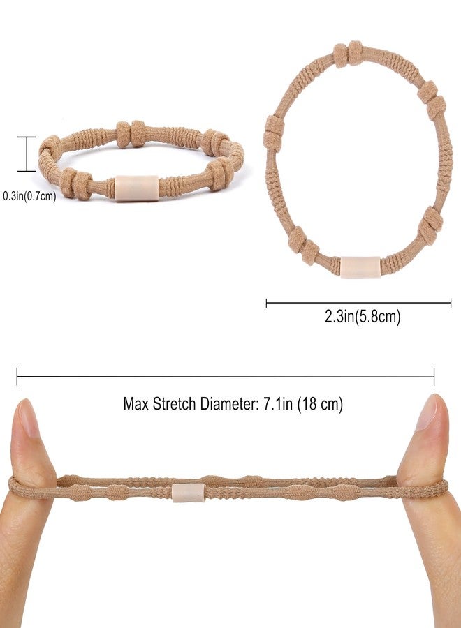 TEBIEKOY 24 Pcs Boho Hair Ties for Women, Elastic Hair Ties No Damage, Hair Bands for Thin and Thick Hair, Black Brown Ponytail Holders for Girls, Cute Hair Tie Bracelet - Image 3