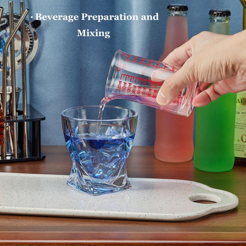 Ackers BORO3.3 Ackers 4oz Glass Measuring Cup â€“ Shot Glass with Ounce,Ml,Cups Markings for Kitchen & Bar(Red Line) - Image 5