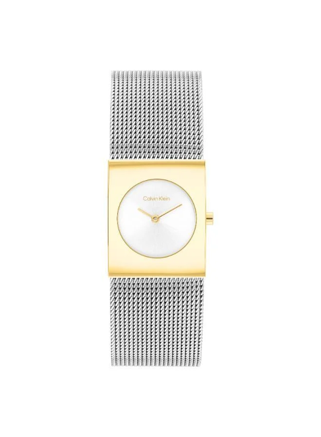 CALVIN KLEIN Calvin Klein Two Hand Quartz Movement Watch for Women CK PULSE Collection with Silver Stainless Steel Mesh Bracelet - 25100139