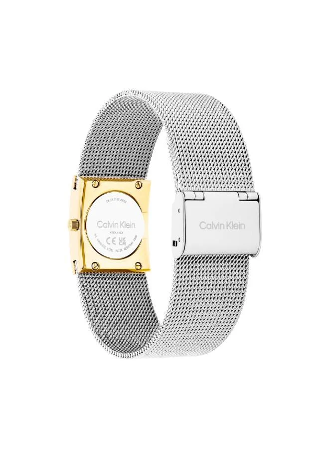 CALVIN KLEIN Calvin Klein Two Hand Quartz Movement Watch for Women CK PULSE Collection with Silver Stainless Steel Mesh Bracelet - 25100139
