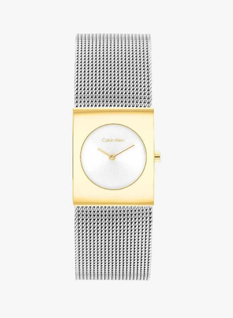 CALVIN KLEIN Calvin Klein Two Hand Quartz Movement Watch for Women CK PULSE Collection with Silver Stainless Steel Mesh Bracelet - 25100139