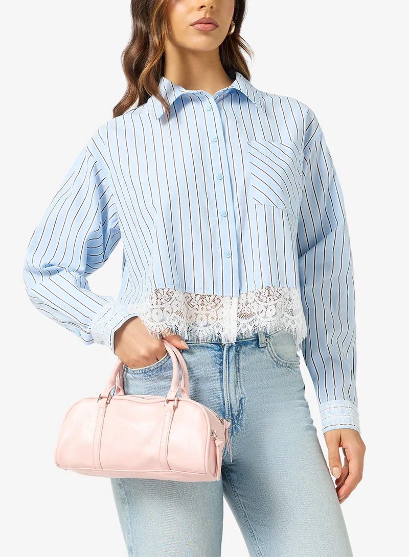 East-To-West Top Handle Shoulder Bag