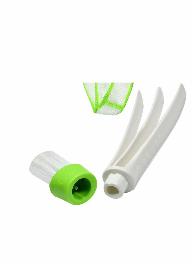 KASTWAVE Microfiber Blind Duster, Multifunction Cleaning Brush Cleaner Brush for Window Shutters Vent Air Conditioner, Dust Collector Cleaning Cloth Tool White and Green 2 Pcs  - Image 4