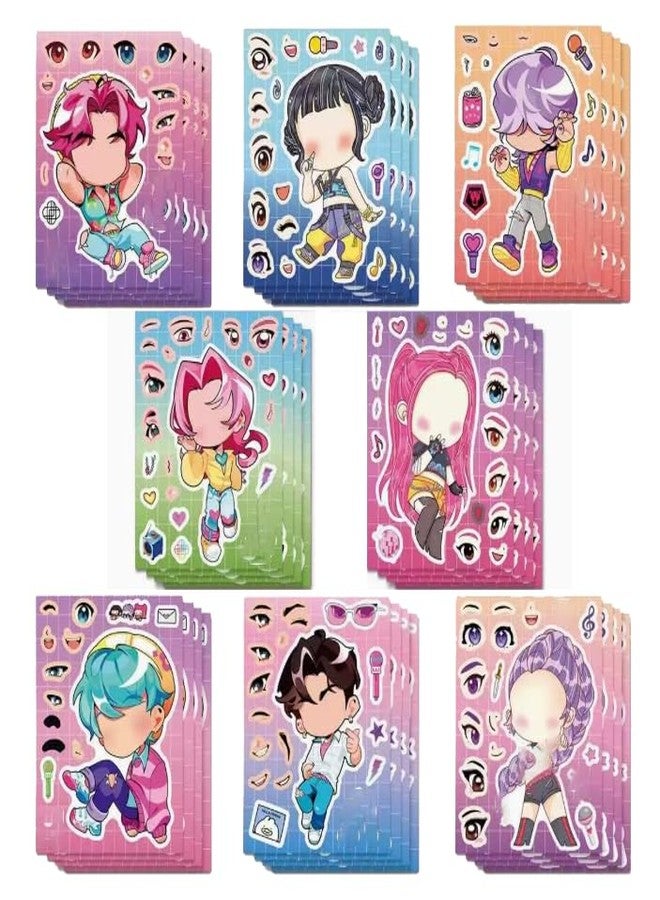 PATPAT® 24 Sheets Sticker Cute Cartoon Charaters Make Your Own Sticker - Image 1