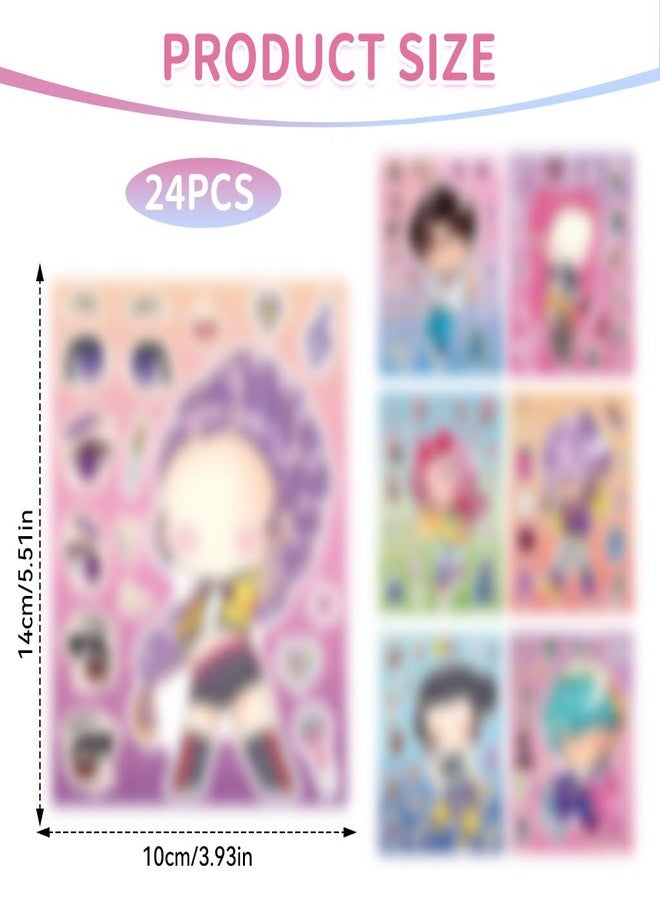 PATPAT® 24 Sheets Sticker Cute Cartoon Charaters Make Your Own Sticker - Image 2