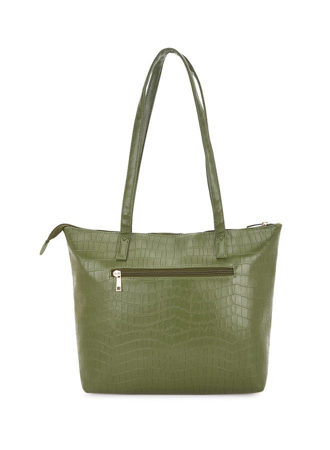 Caprese womens NATLIE T Large OLIVE Tote Bag - Image 3
