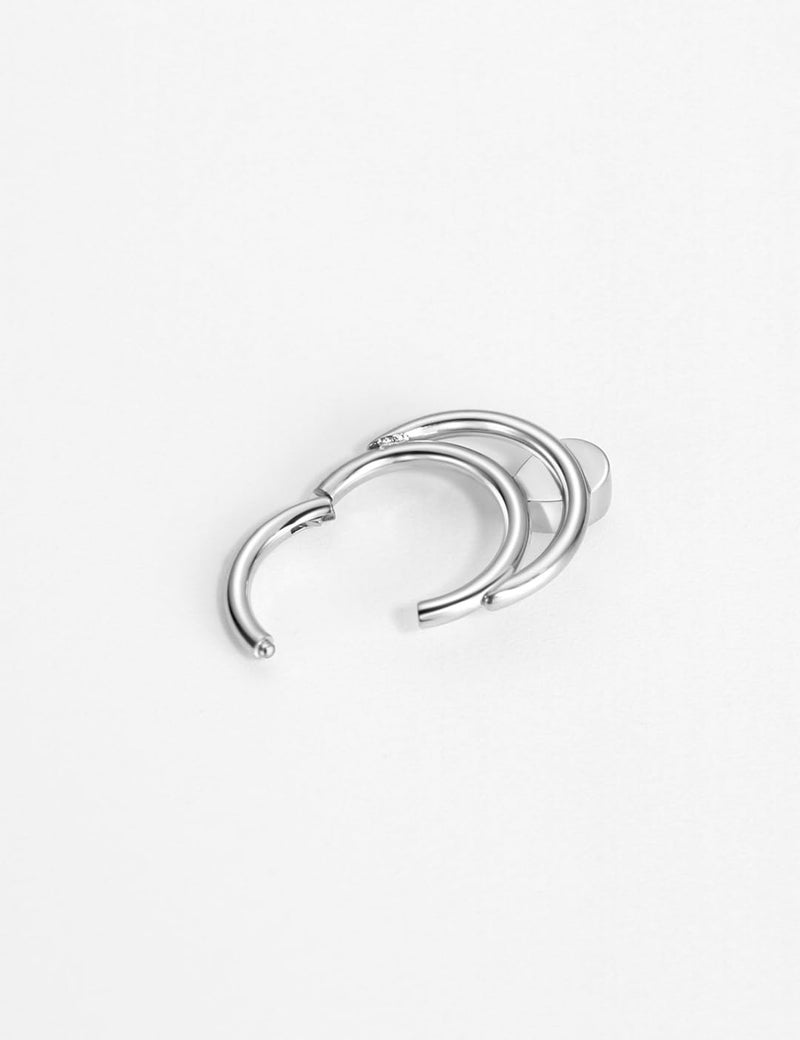 FANSING Crescent Moon Septum Jewelry 16g Septum Ring Surgical Steel Piercing Rings 16 Gauge 8mm Daith Hoop Earring with Teardrop CZ - Image 4