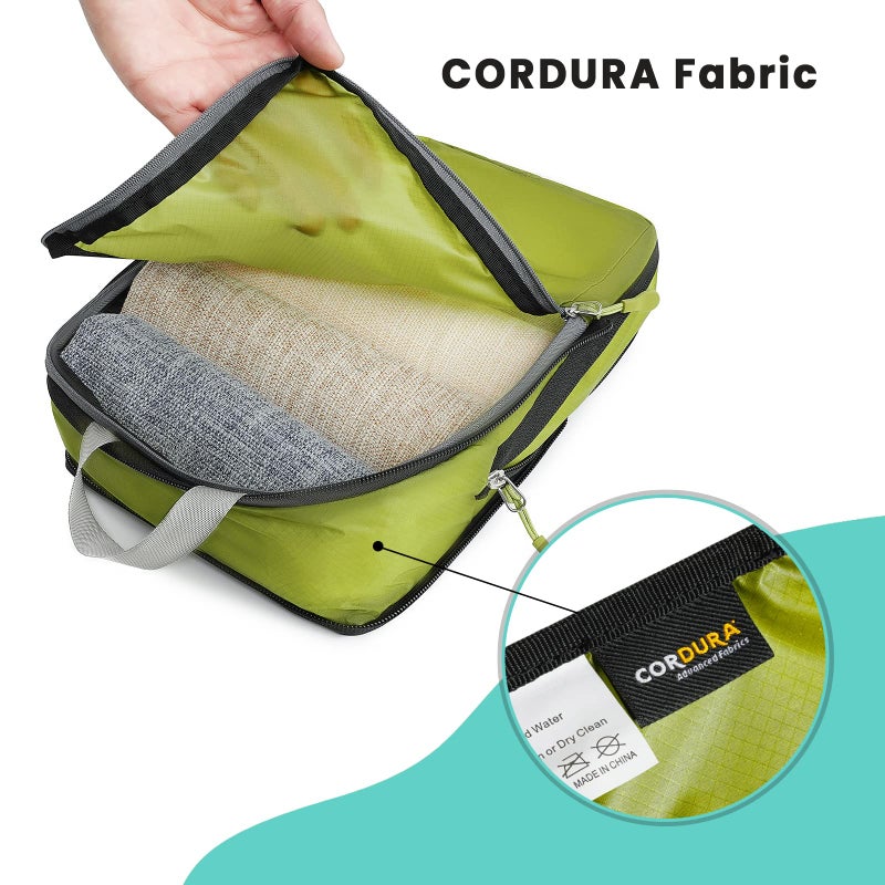 BAGAIL مجموعة BAGAIL 4/6 قطع من مكعبات التعبئة خفيفة الوزن لتنظيم الأمتعة لملحقات السفر حقيبة السفر حقيبة الظهر (30D 6 قطع أخضر موس)  - Image 4