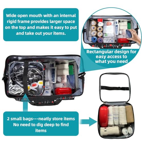 Gatycallaty Nurse Rolling Medical Duffle Bag Work Nursing Clinical Home Health Cna Nr Gift Carry On Bag Wheel Doctor Emt Ems Healthcare (black and white) - Image 4