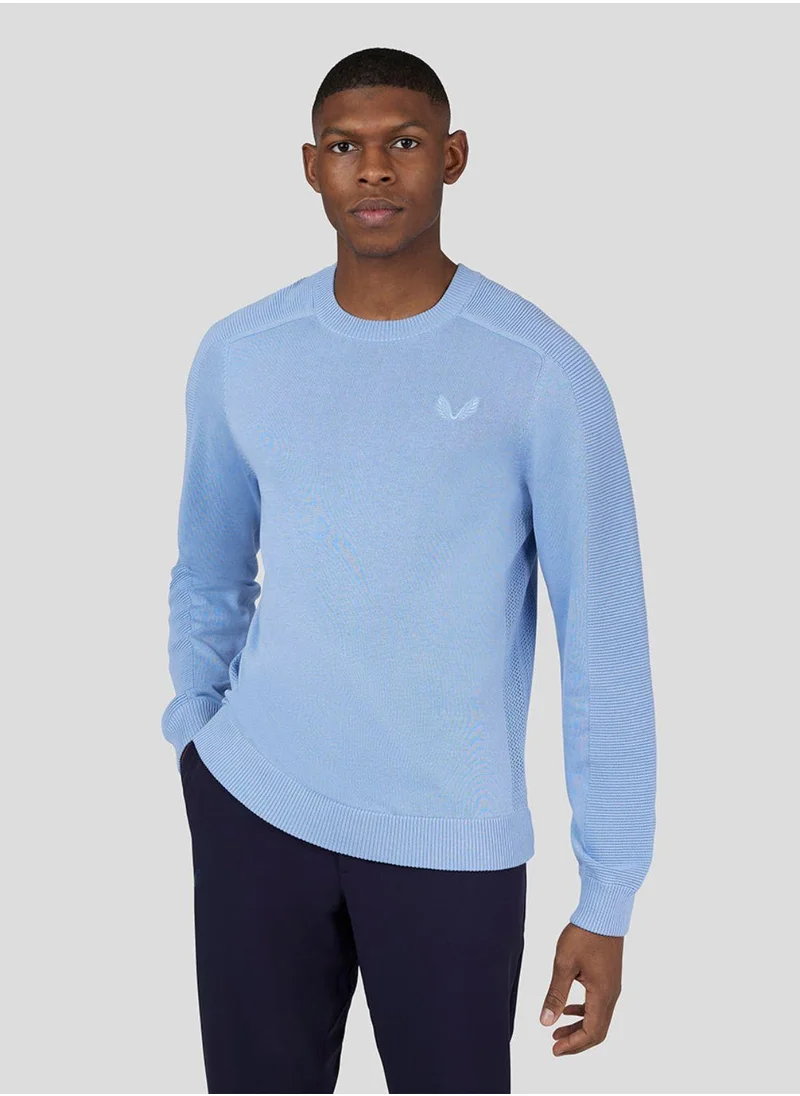 كاستور Golf Knitted Crew Neck Sweatshirt - Sky Blue