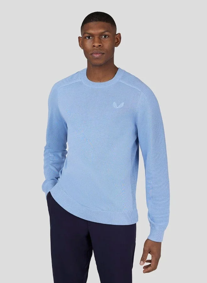 CASTORE Golf Knitted Crew Neck Sweatshirt - Sky Blue