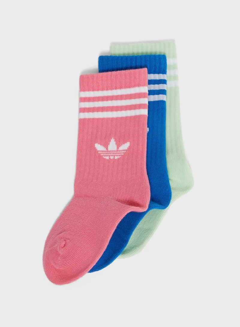 adidas Originals Kids 3 Pack Crew Socks