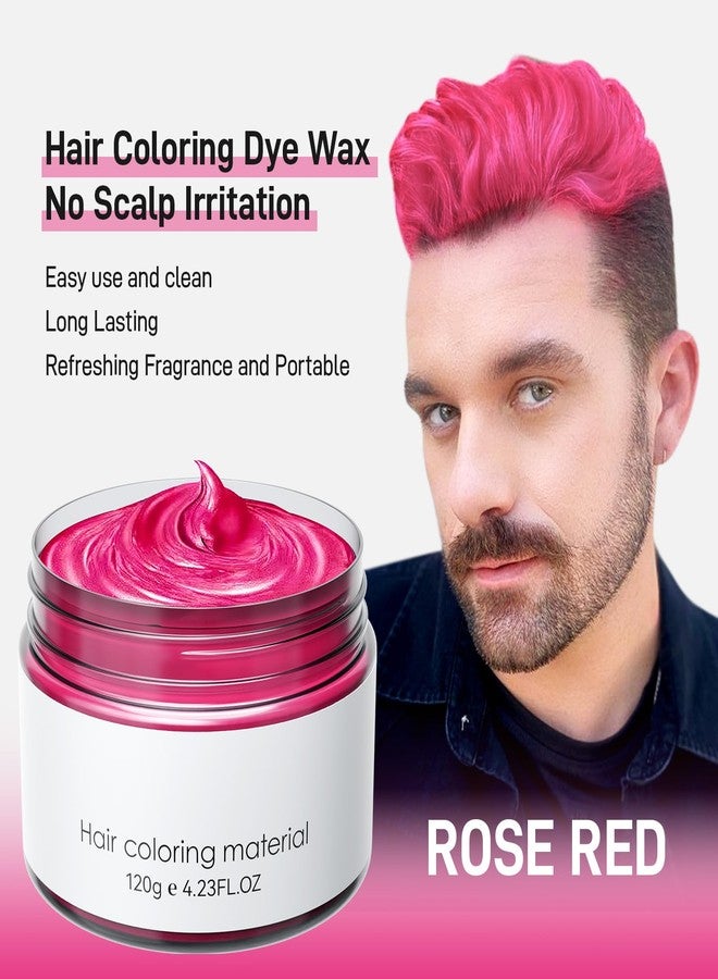 Spdoo Rose Red Temporary Hair Dye,Temporary Hair Color Wax,Natural Washable Hair Dye Temp Hair Color for Women Men Kids Party Cosplay Halloween - Image 2