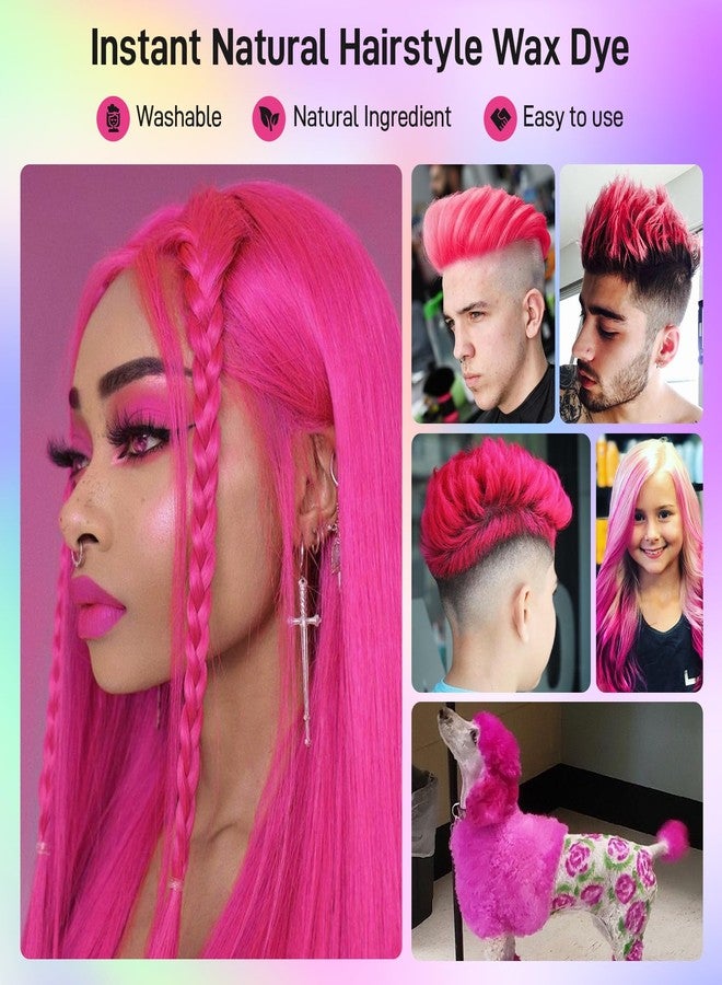 Spdoo Rose Red Temporary Hair Dye,Temporary Hair Color Wax,Natural Washable Hair Dye Temp Hair Color for Women Men Kids Party Cosplay Halloween - Image 3