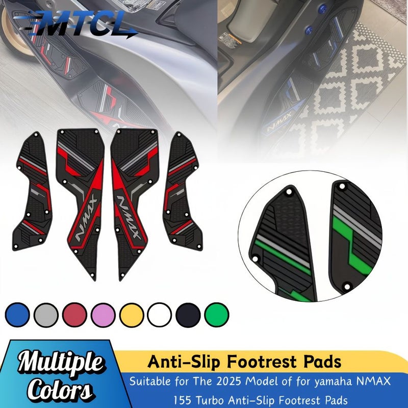For Yamaha NMAX 155 Anti-Slip Footrest Pads Red Suitable For 2025 Model - Image 1