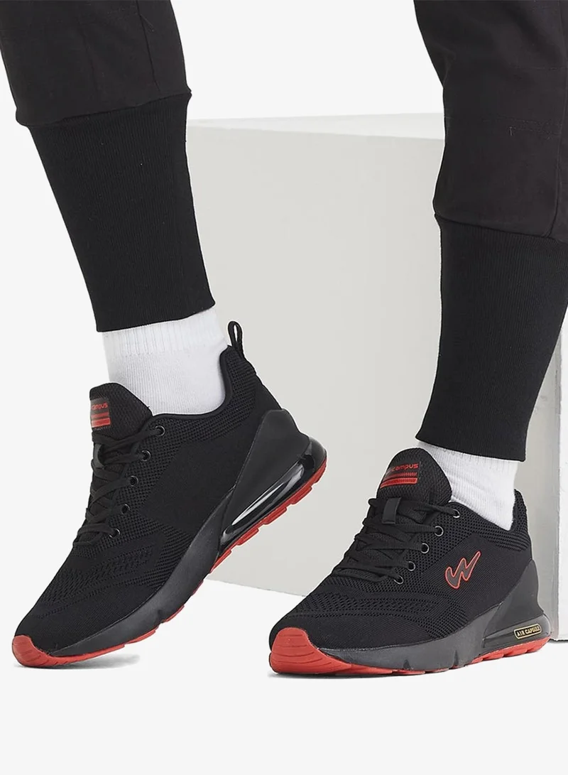 CAMPUS Men's Black Classic Low-Top Sneakers,Comfortable Sporty Shoes & Modern Design