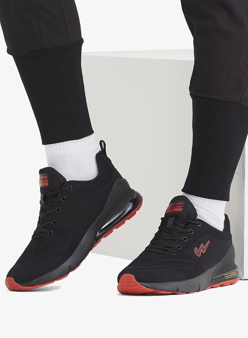 CAMPUS Men's Black Classic Low-Top Sneakers,Comfortable Sporty Shoes & Modern Design - Image 1