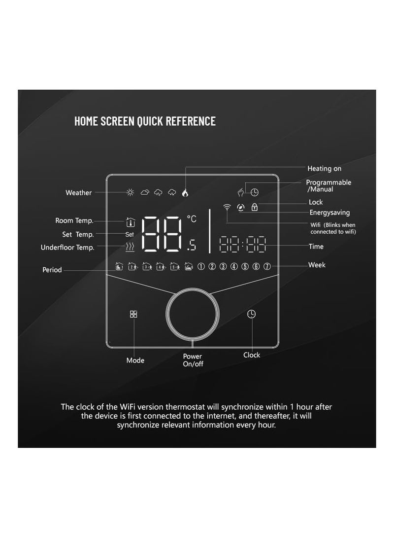 Zikra Smart Thermostat for Underfloor Electric Heating/Gas Boilers, Remote Voice Control, Programmable WIFI Temperature Controller with Adjusting Wheel, Smart Home Room Thermostat, Smart Life APP Control - Image 5