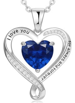 Zifeel Infinity Heart Pendant Necklace for Women 925 Sterling Silver, Silver Birthstone Necklace for Women, Anniversary Birthday Gifts for Her Wife Daughter Girlfriend Girls, Valentines Day Mothers Day  Gifts Jewelry for Women Mom…  - Image 1