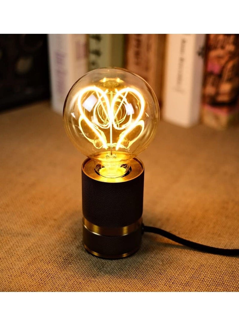 LED Light Bulbs, 2Pcs G95 Led Edison Bulb 4W Dimmable Heart Led Filament Vintage 110/130V E27 Decorative Light Bulb,2300K Warm Yellow Amber Gold Glass, Energy Class G  - Image 5