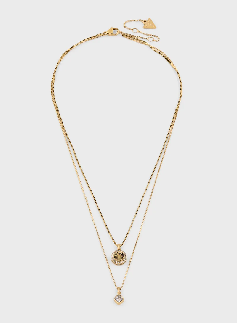 GUESS Pendent Drop Detail Layered Necklace