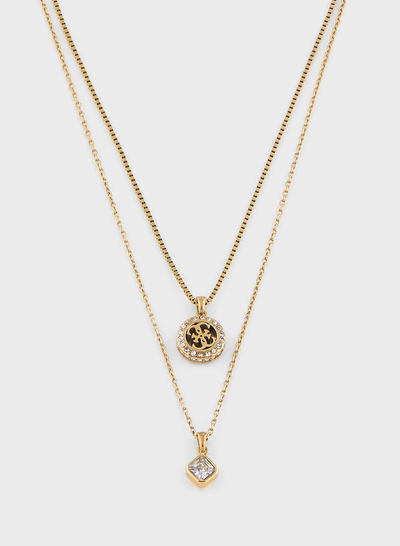 GUESS Pendent Drop Detail Layered Necklace