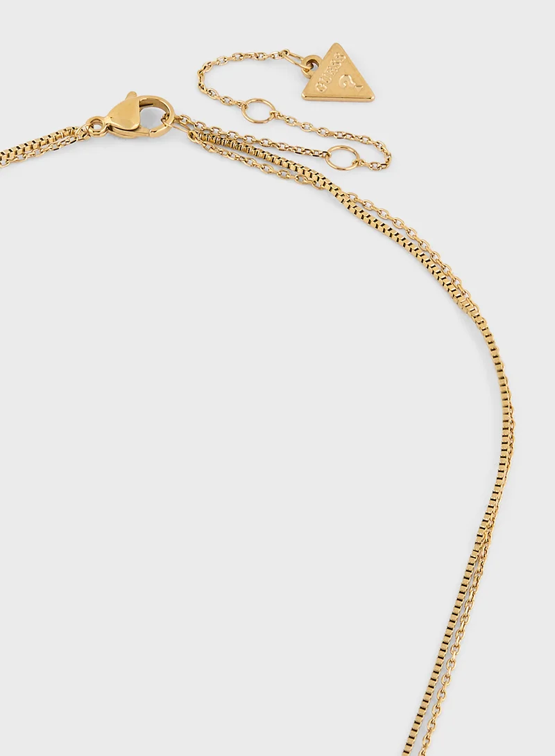 GUESS Pendent Drop Detail Layered Necklace