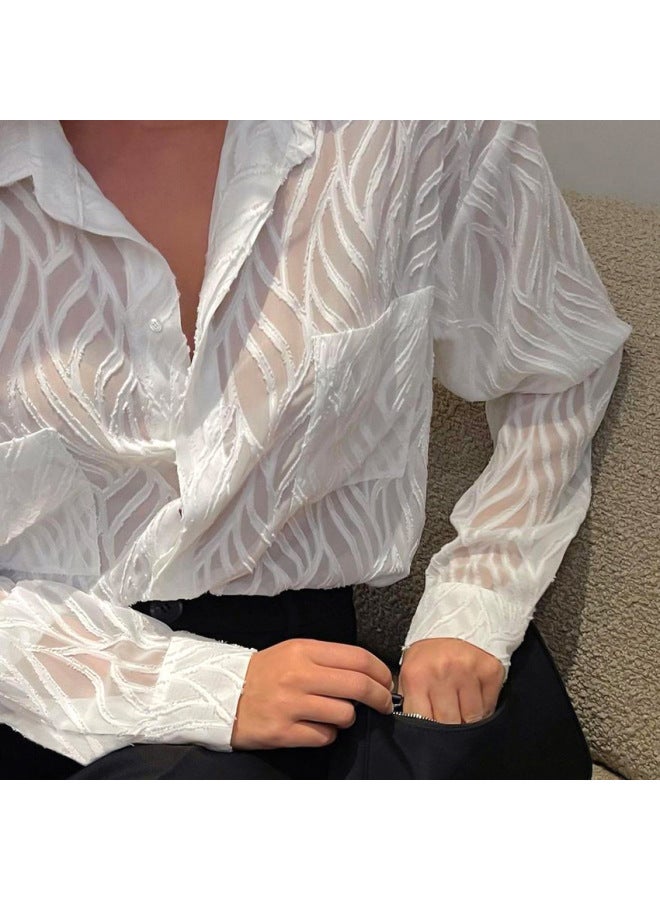 قميص شيفون فرنسي جديد لصيف وربيع بتصميم رقيق وملمس ناعم بلوزة نسائية علوية أوروبية وأمريكية - Image 2